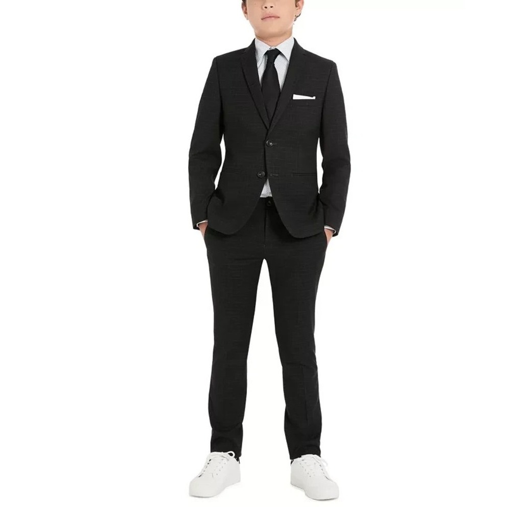 Michael Kors Big Boys 2 Piece Slim Fit Stretch Suit Black Grey Size 18R 18‎ $225